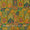 Ethnic Print on Lime Green Colour Munga Silk Feel Zari Brocade 45 Inches Width Fabric