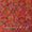 Ethnic Print on Poppy Red Colour Munga Silk Feel Zari Brocade 46 Inches Width Fabric