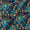 Ethnic Print on Teal Blue Colour Chinnon Silk Feel Zari Brocade 43 Inches Width Fabric cut of 0.50 Meter
