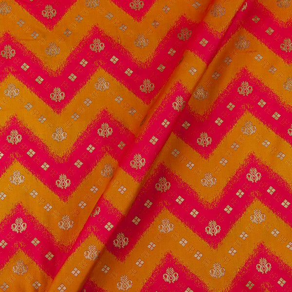 Banarasi Art Silk Golden Orange X Crimson Cross Tone Golden Jacquard Butta Fabric Online 6099AB4