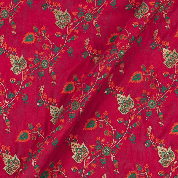 Banarasi Art Silk Crimson Pink Colour Golden Jacquard Jaal Fabric Online 6099T4