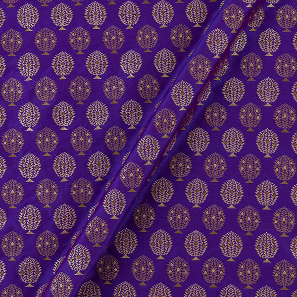 Banarasi Art Silk Dark Purple X Pink Cross Tone Golden Jacquard Butti Fabric Online 6099X1