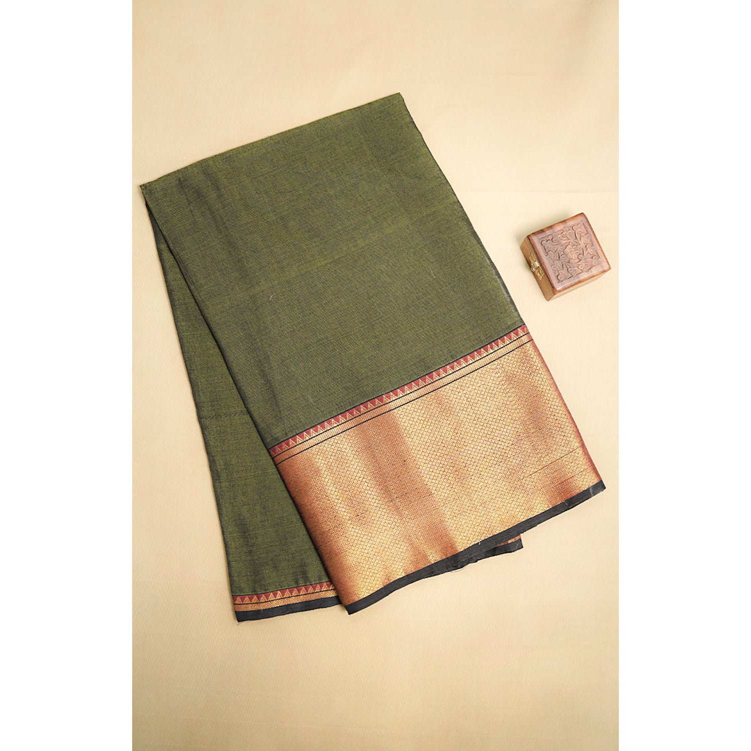 HANDLOOM COTTON NARAYANPET BORDER FABRIC