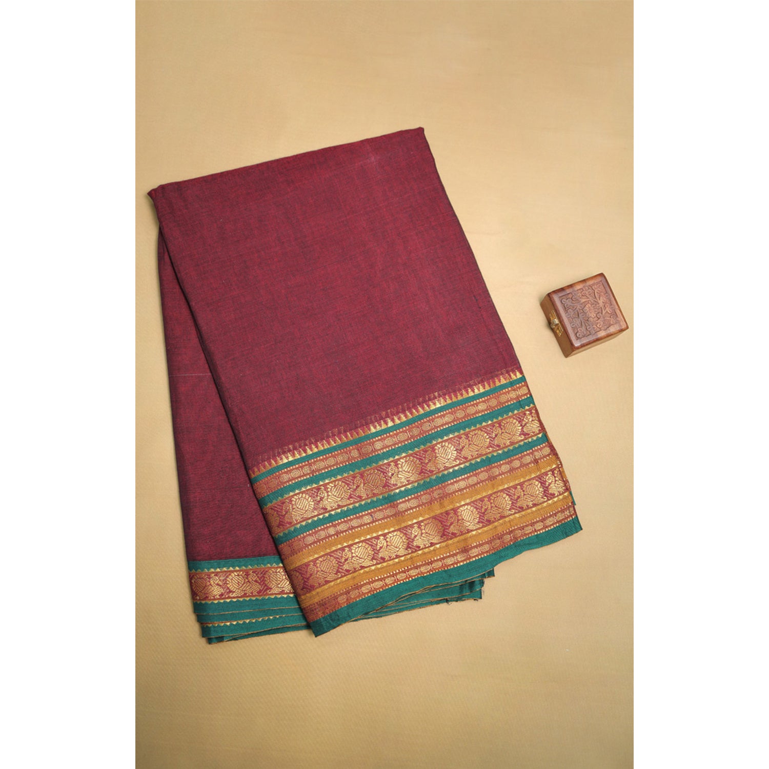 HANDLOOM COTTON NARAYANPET BORDER FABRIC