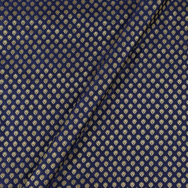 Satin Silk Feel Midnight Blue Colour Banarasi Jacquard Butti Fabric Online 6119J12