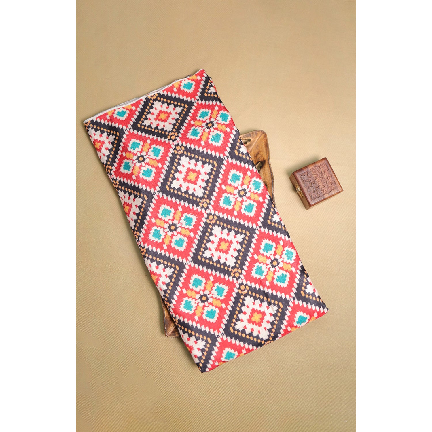 RAJWADI SEMI TUSSAR PATOLA PRINTED FABRIC