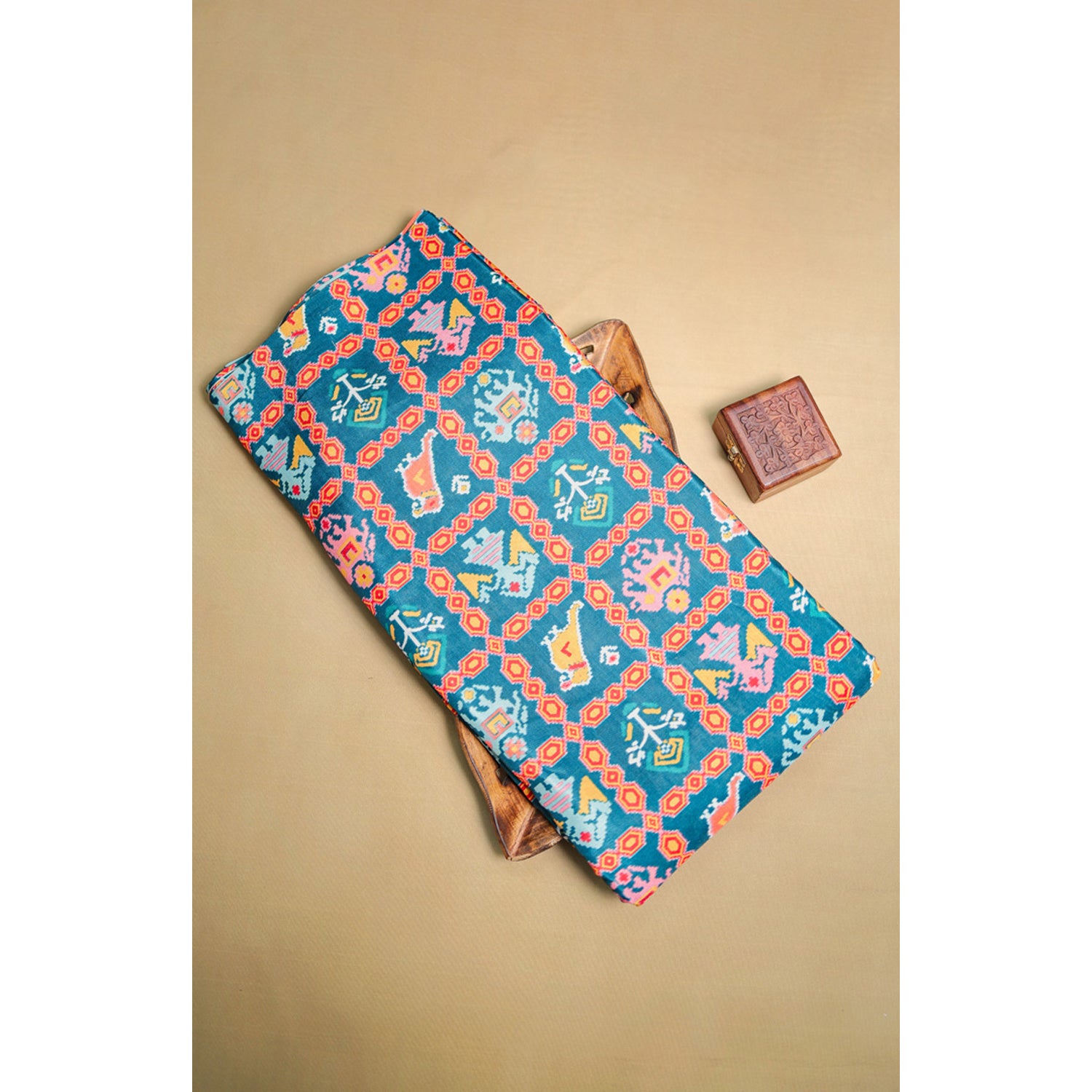RAJWADI SEMI TUSSAR PATOLA PRINTED FABRIC