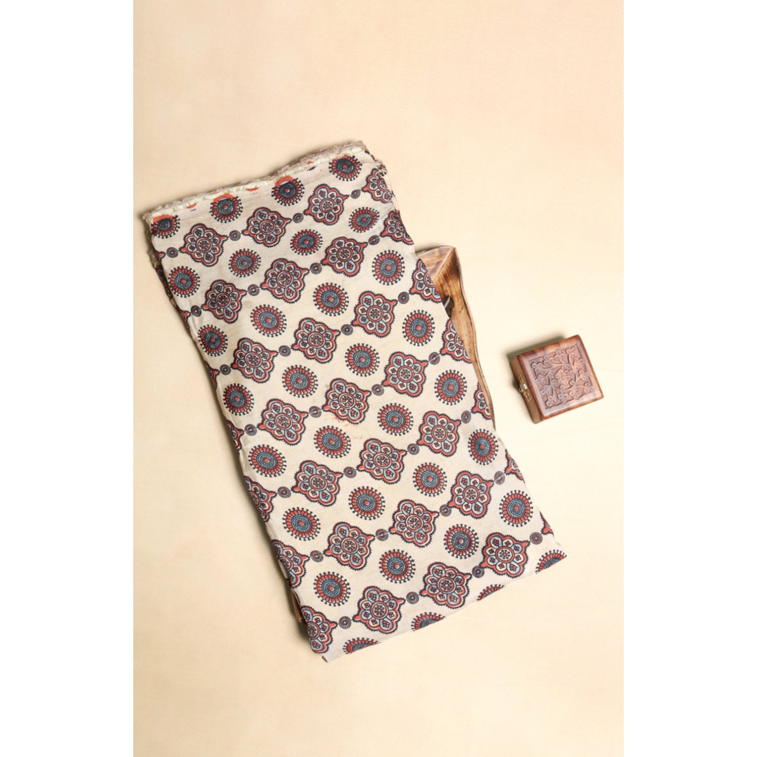 ORGANZA AJRAKH PRINTED FABRIC