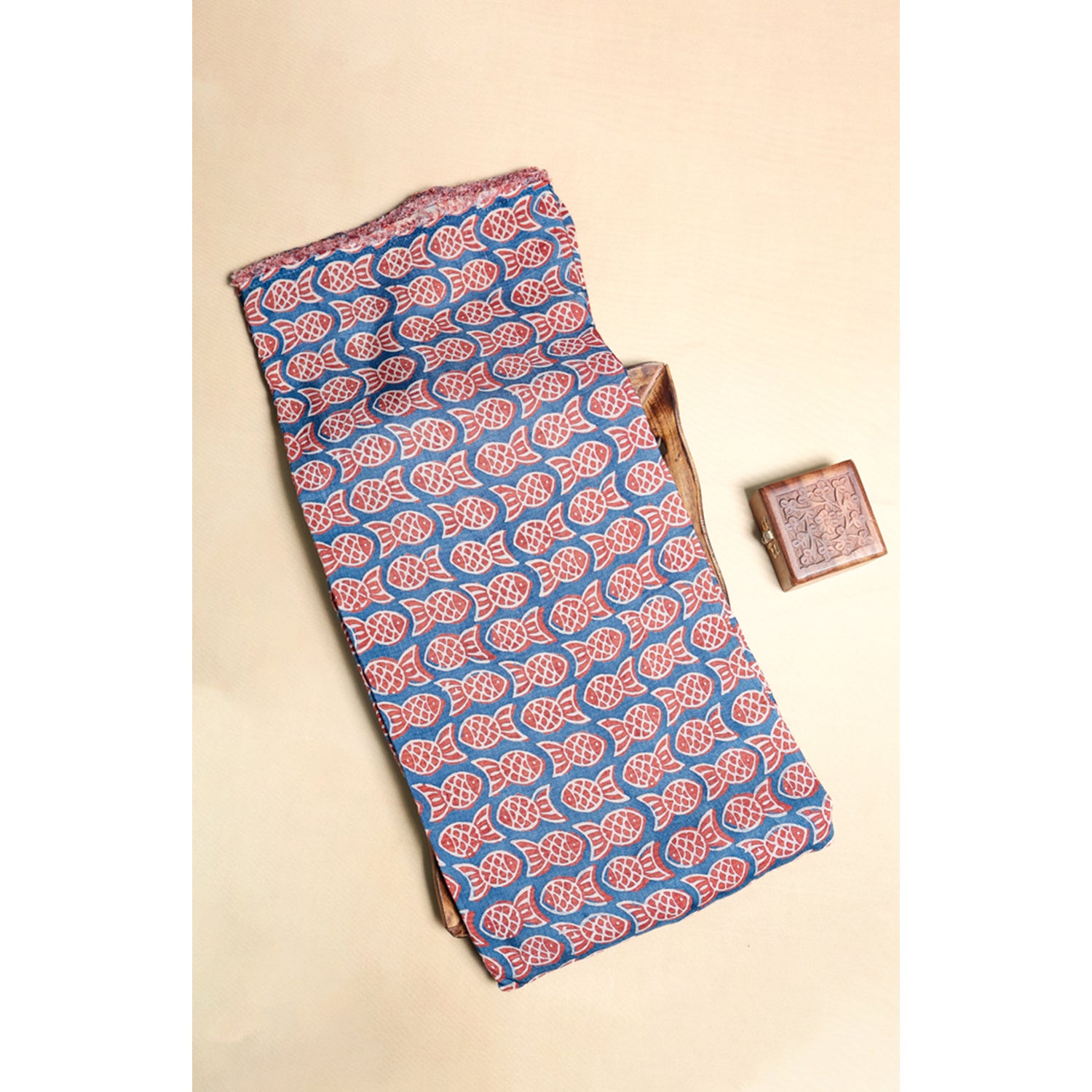 MUSLIN CHECKS AJRAKH PRINTED FABRIC