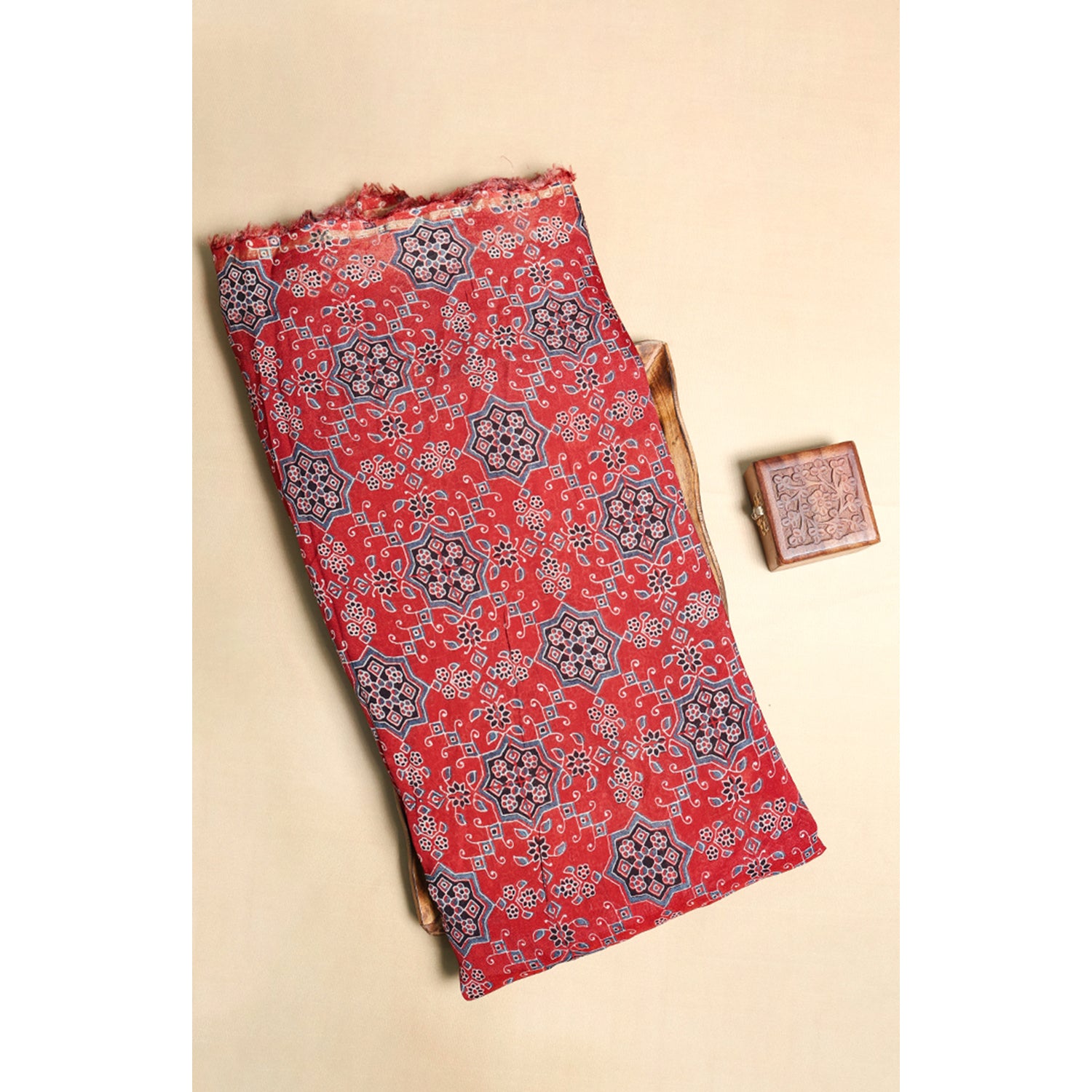 ORGANZA AJRAKH PRINTED FABRIC