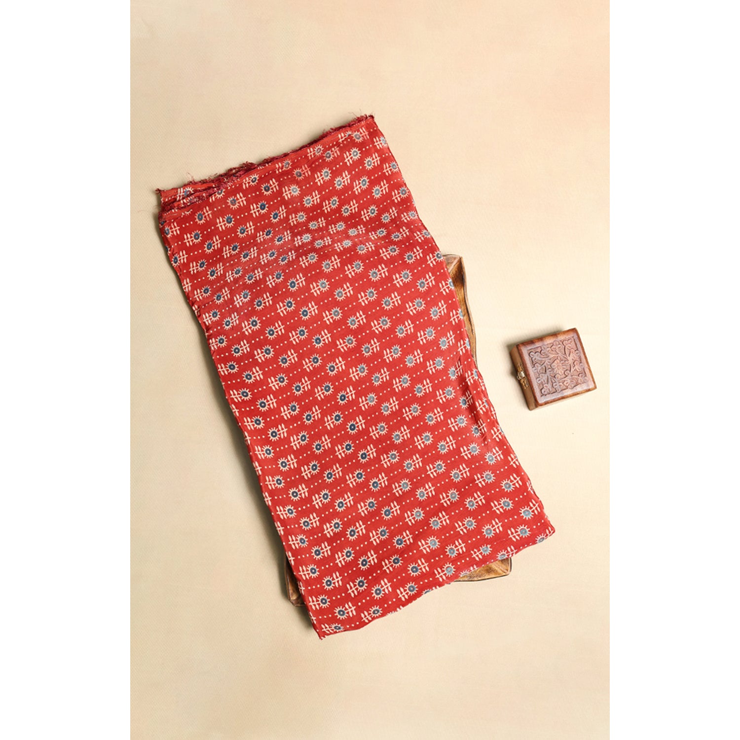 ORGANZA AJRAKH PRINTED FABRIC
