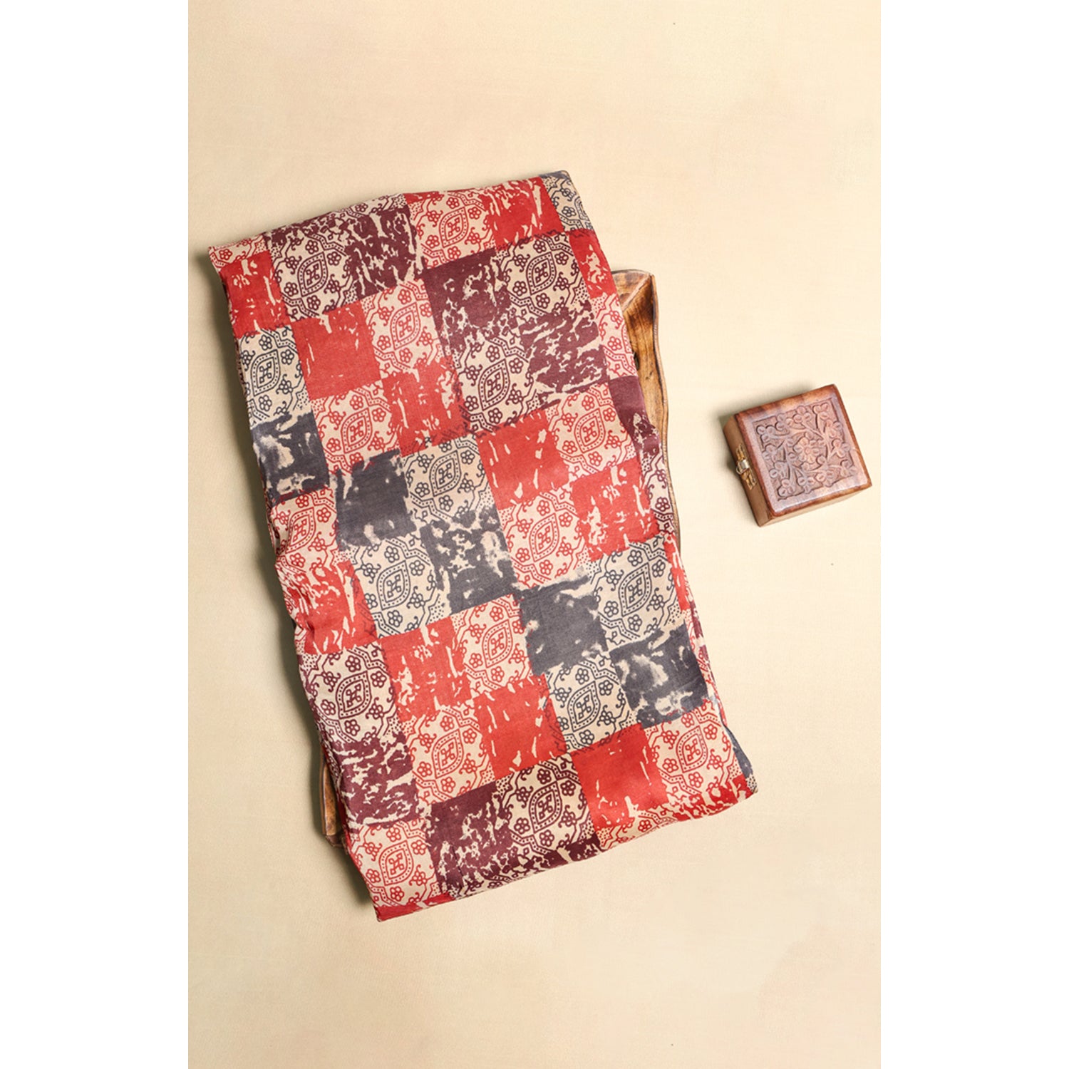 ORGANZA AJRAKH PRINTED FABRIC