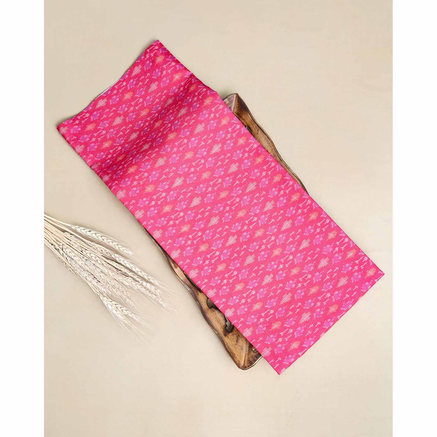 SEMI TUSSAR IKAT PRINTED FABRIC