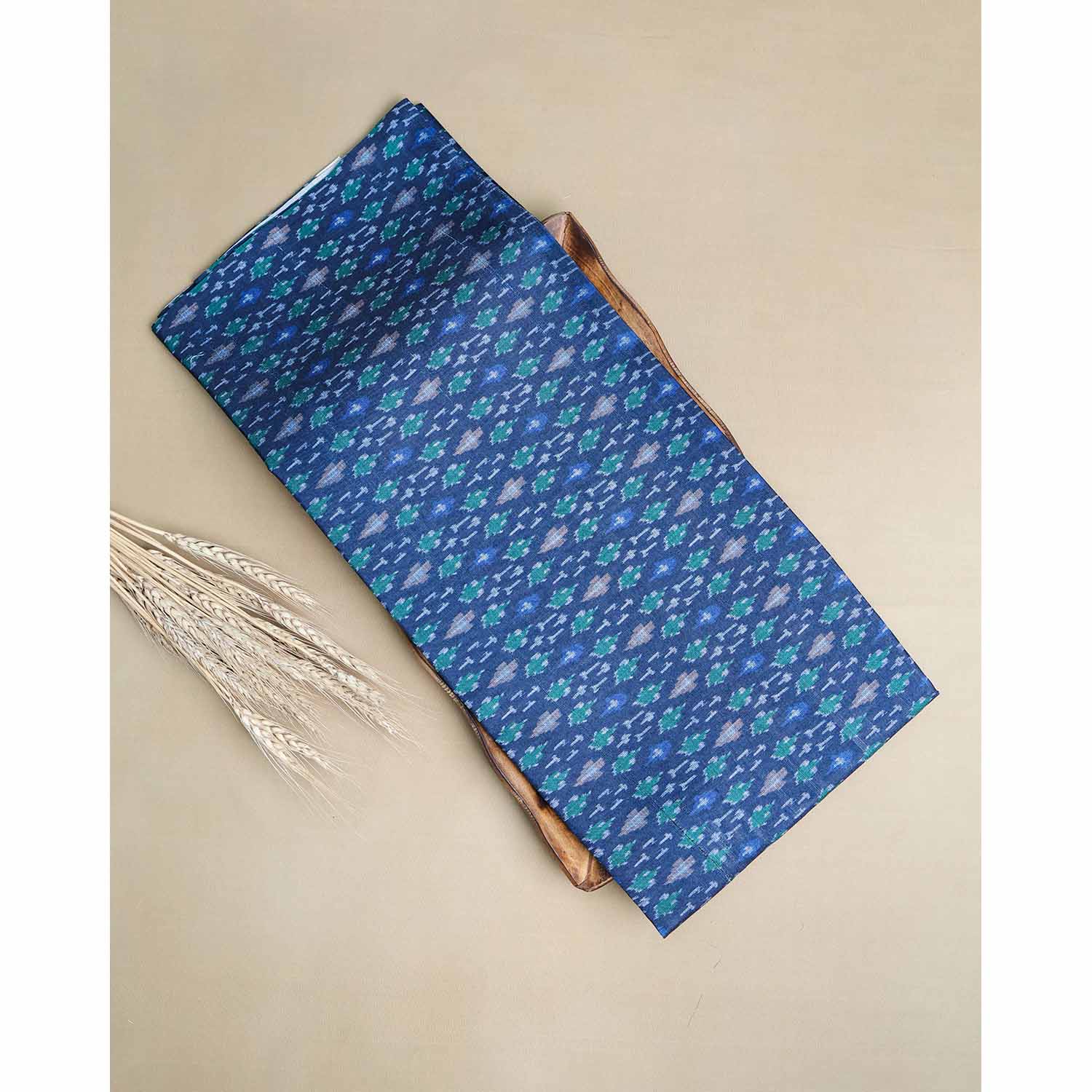 SEMI TUSSAR IKAT PRINTED FABRIC