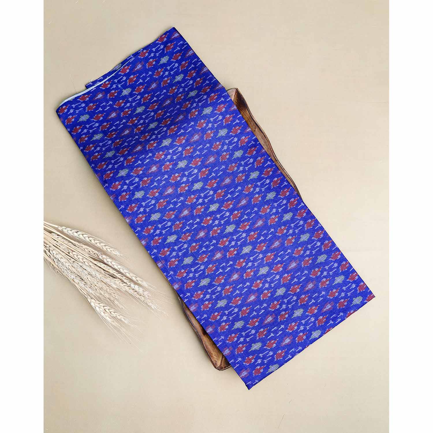 SEMI TUSSAR IKAT PRINTED FABRIC