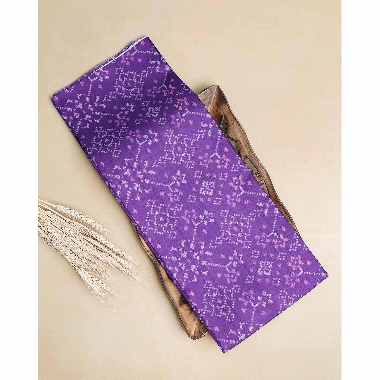 SEMI TUSSAR IKAT PRINTED FABRIC