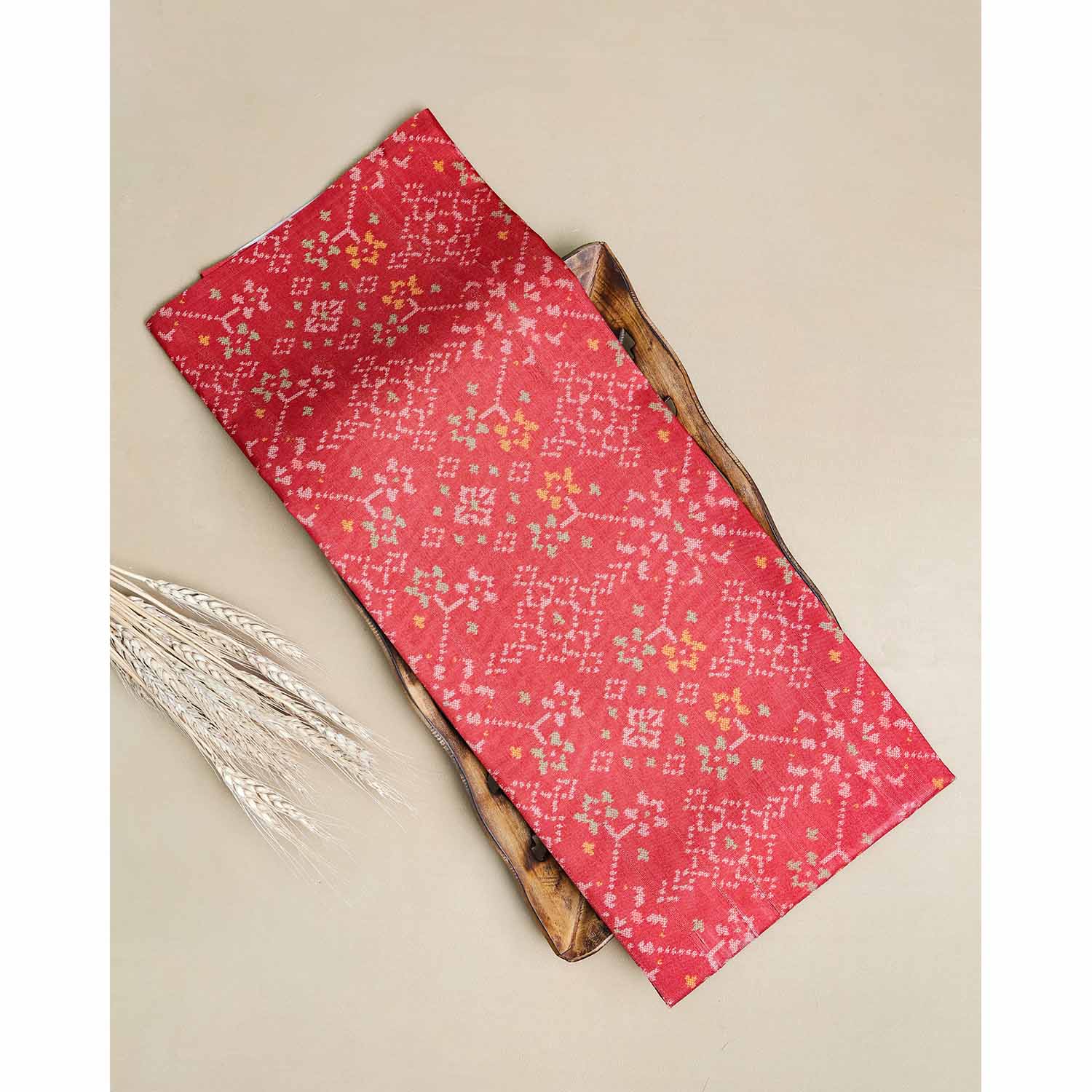 SEMI TUSSAR IKAT PRINTED FABRIC
