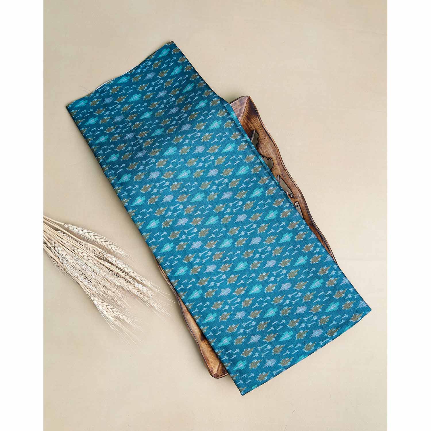SEMI TUSSAR IKAT PRINTED FABRIC