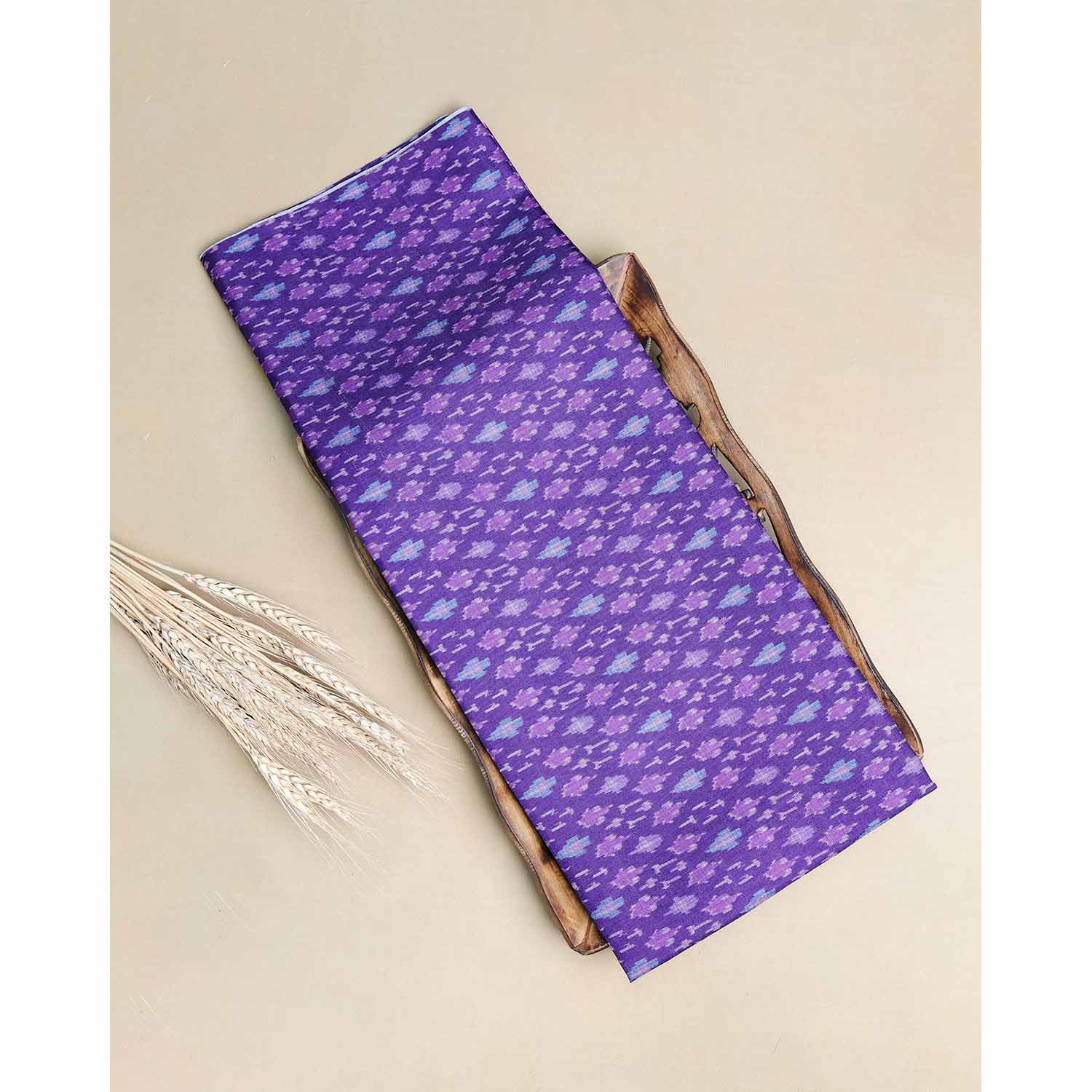SEMI TUSSAR IKAT PRINTED FABRIC