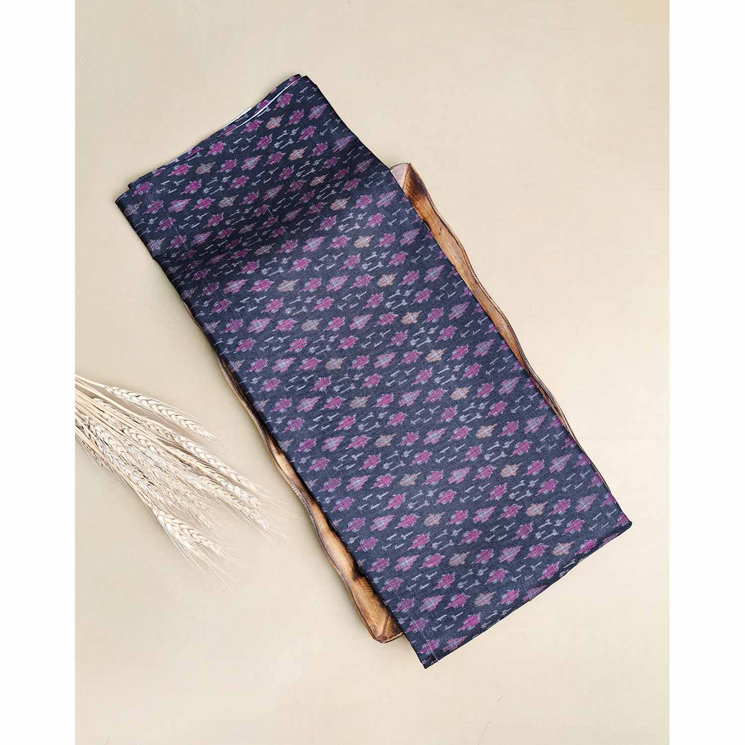 SEMI TUSSAR IKAT PRINTED FABRIC