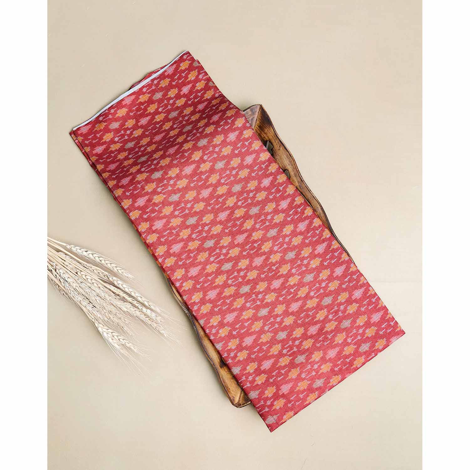 SEMI TUSSAR IKAT PRINTED FABRIC