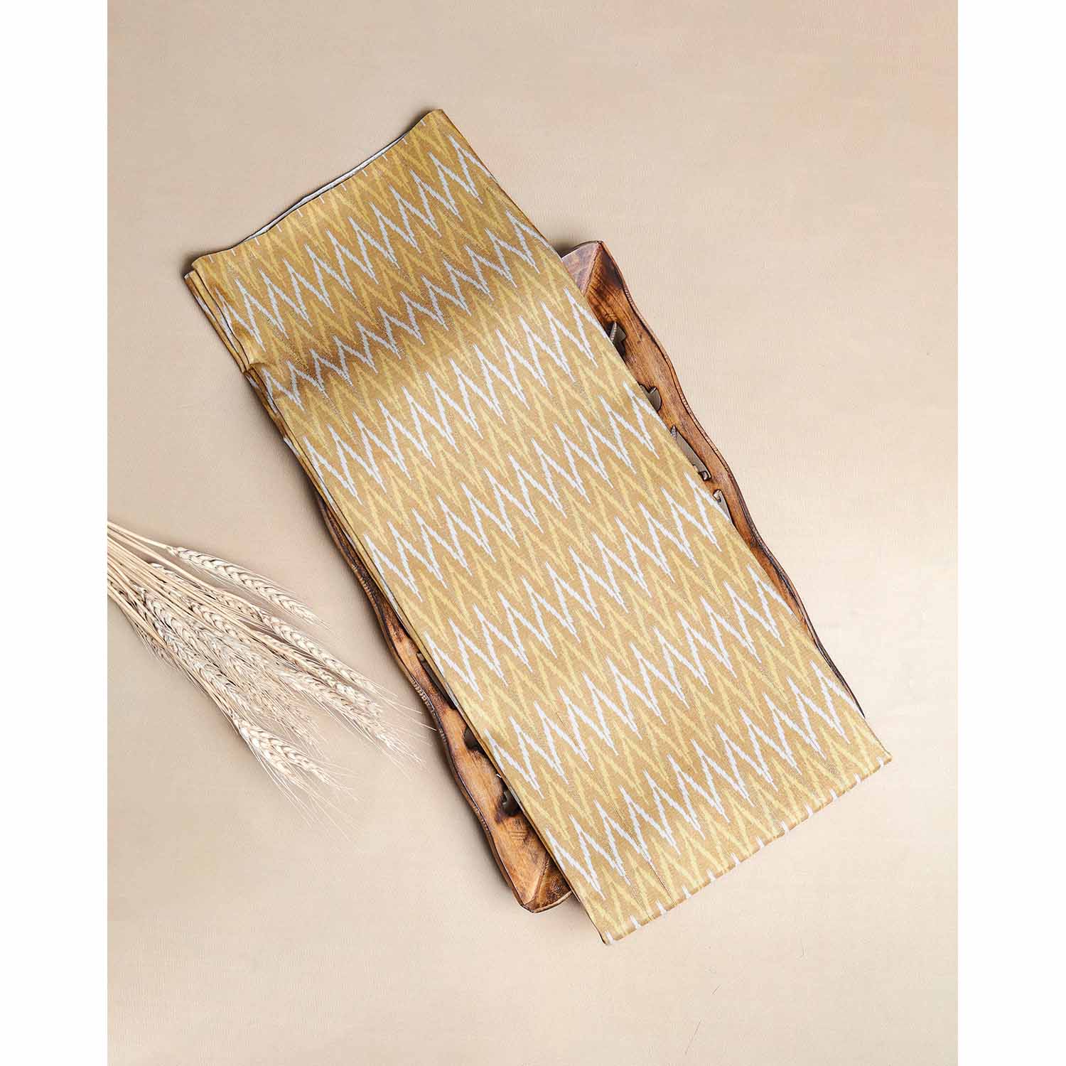 SEMI TUSSAR IKAT PRINTED FABRIC