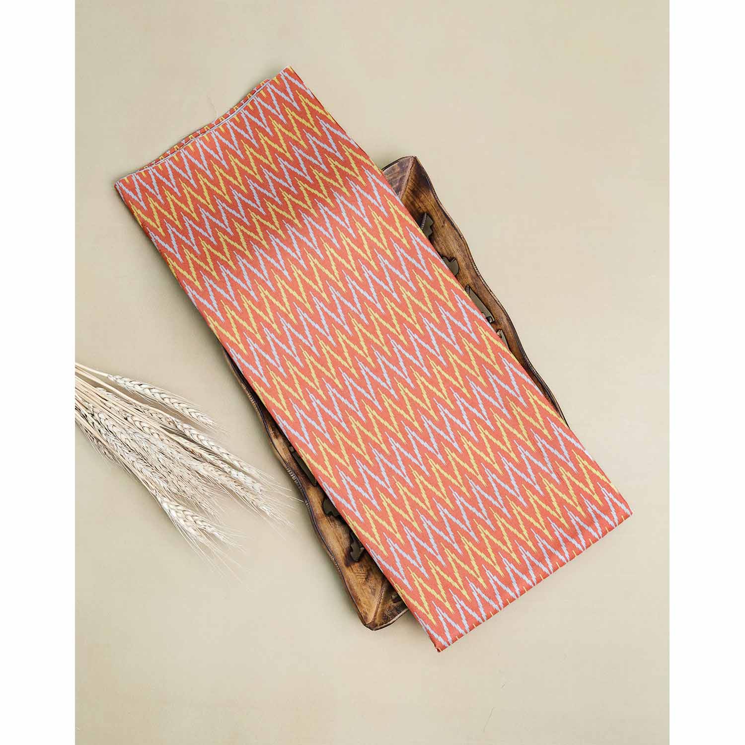 SEMI TUSSAR IKAT PRINTED FABRIC