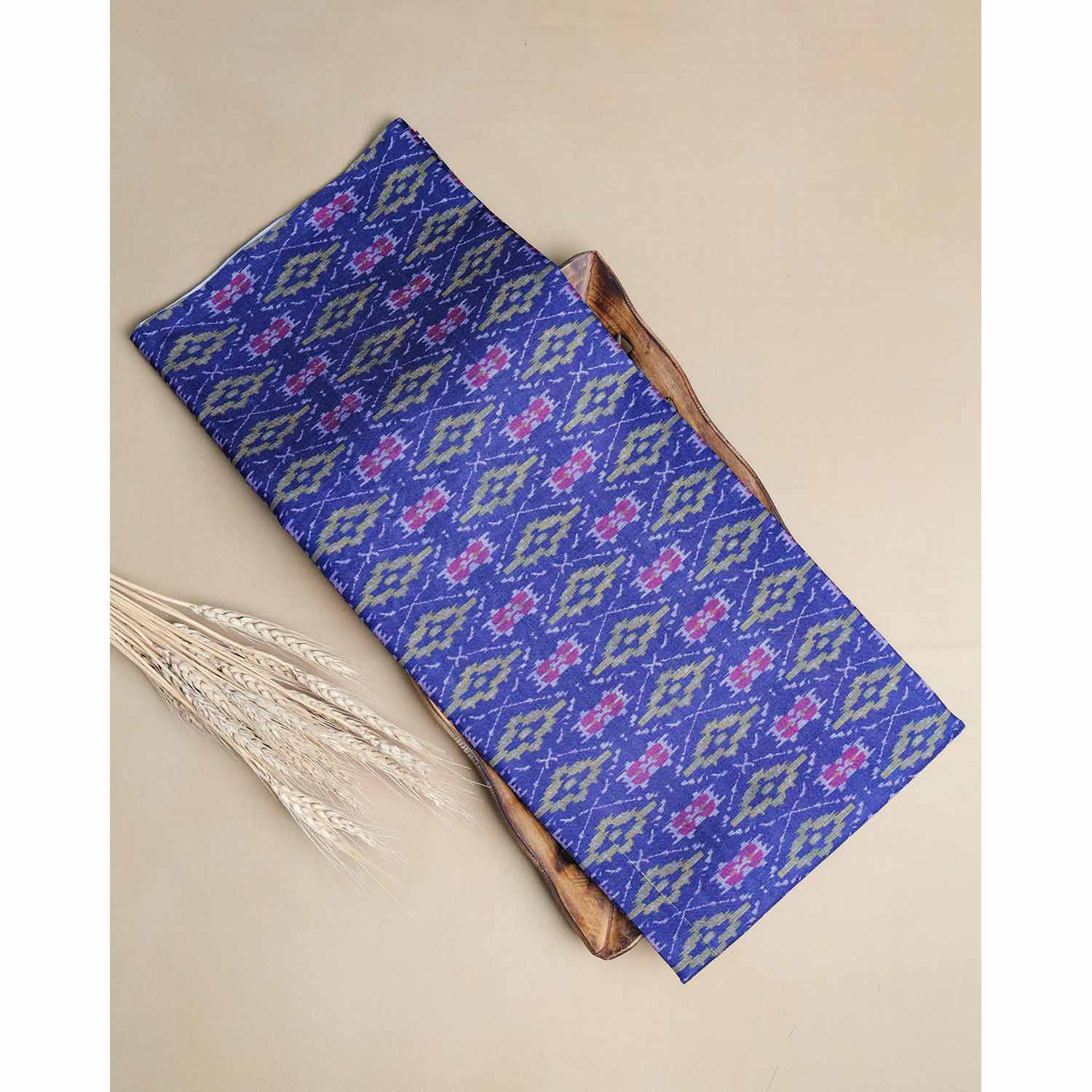 SEMI TUSSAR IKAT PRINTED FABRIC
