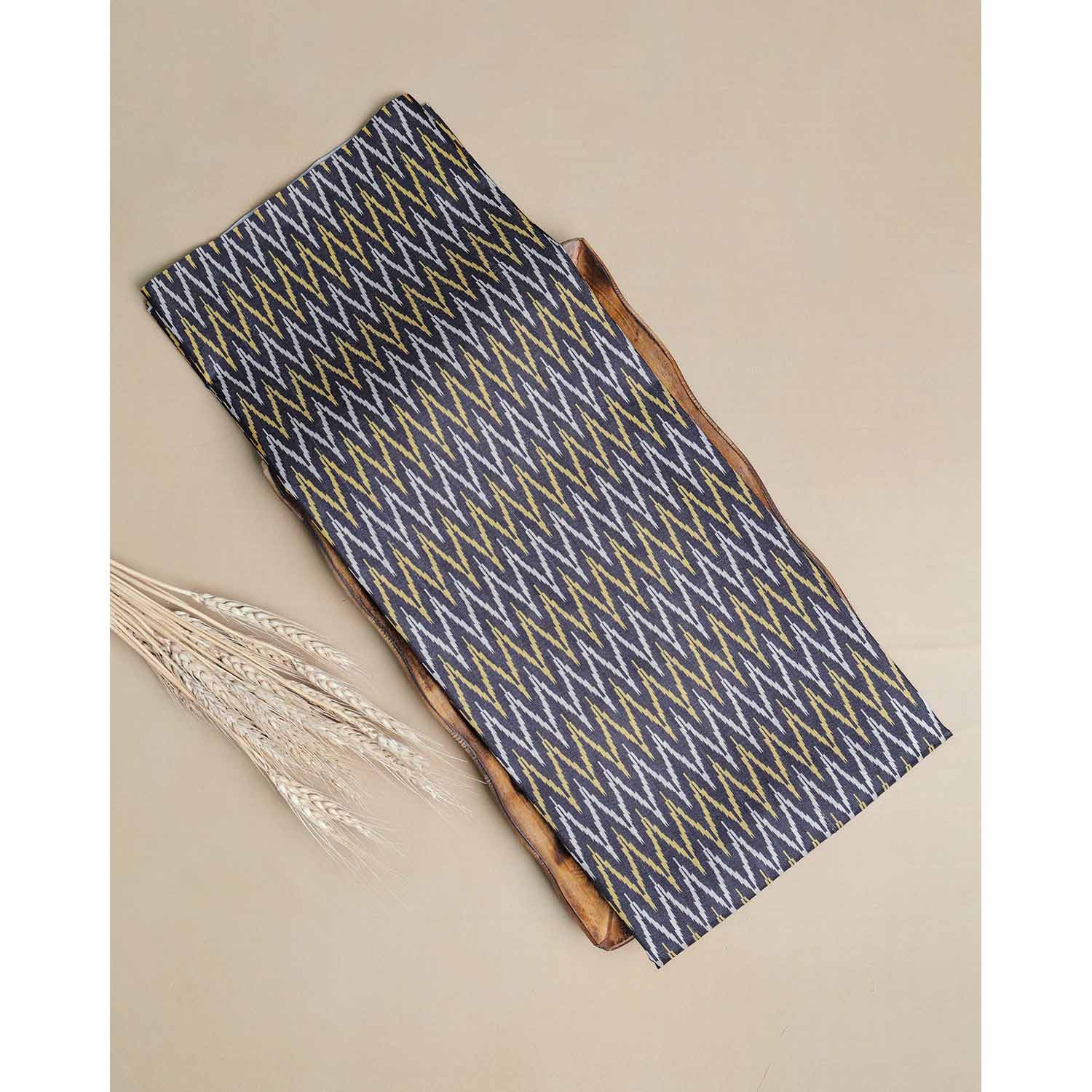 SEMI TUSSAR IKAT PRINTED FABRIC