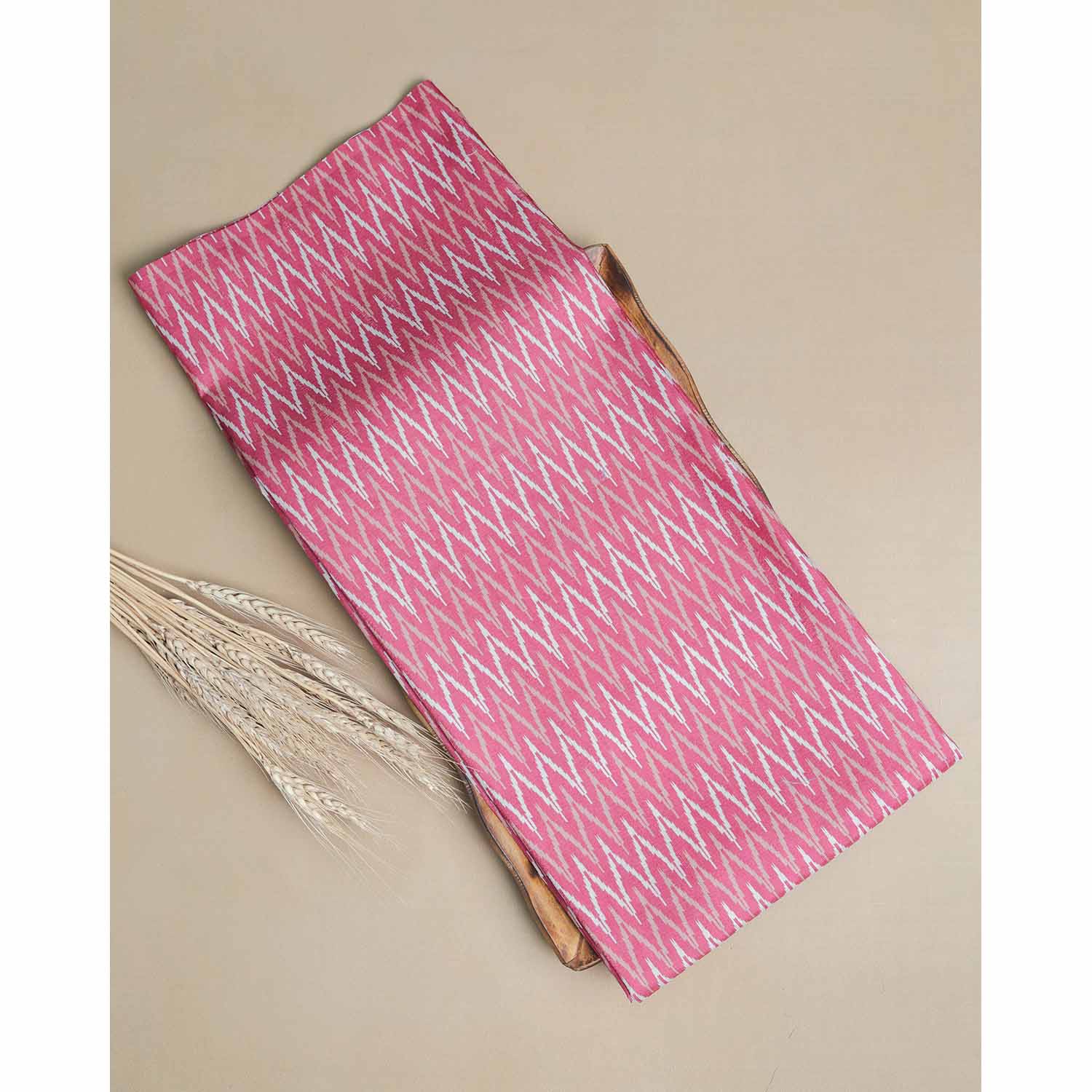 SEMI TUSSAR IKAT PRINTED FABRIC
