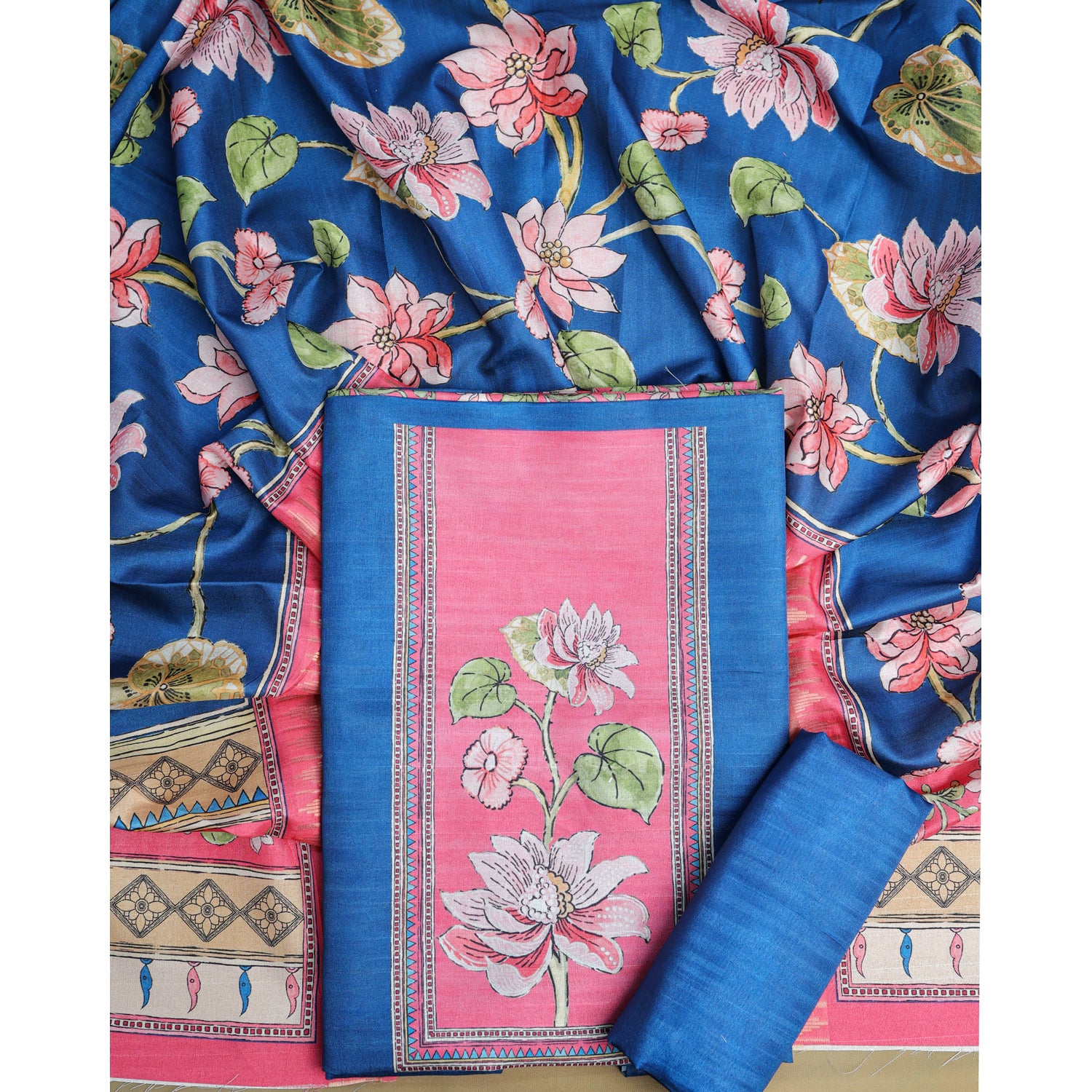 SEMI TUSSAR PRINTED SUIT SET
