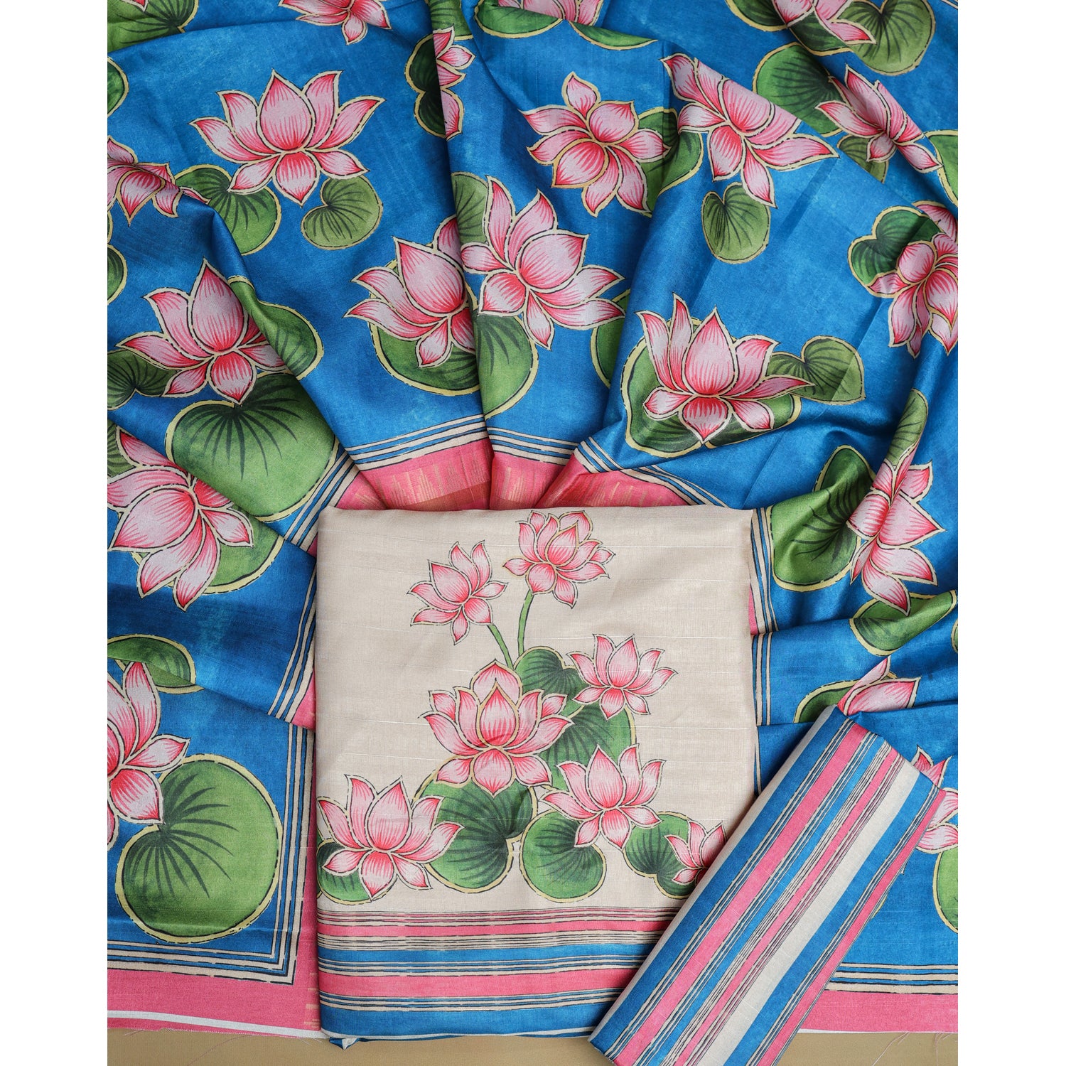 SEMI TUSSAR PRINTED SUIT SET