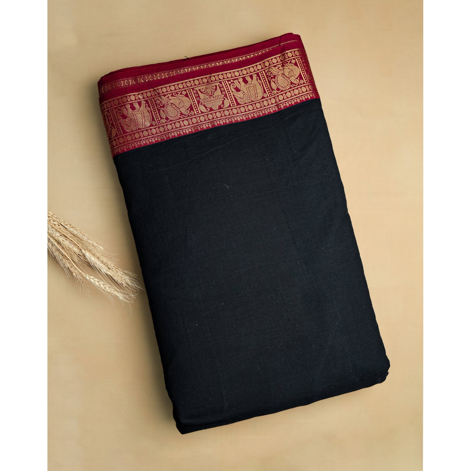 PURE COTTON HANDLOOM PICHWAI TEMPLE BORDER FABRIC