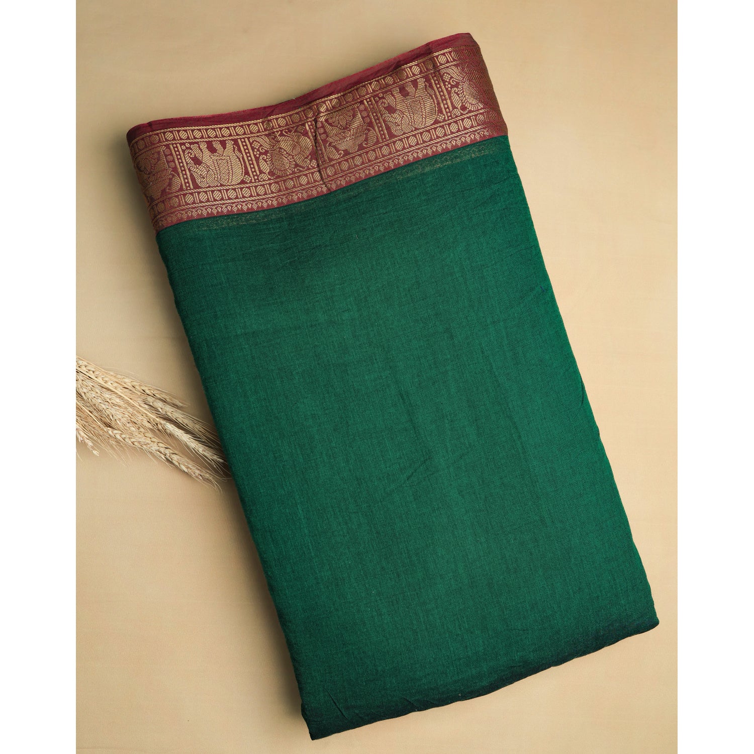 PURE COTTON HANDLOOM PICHWAI TEMPLE BORDER FABRIC