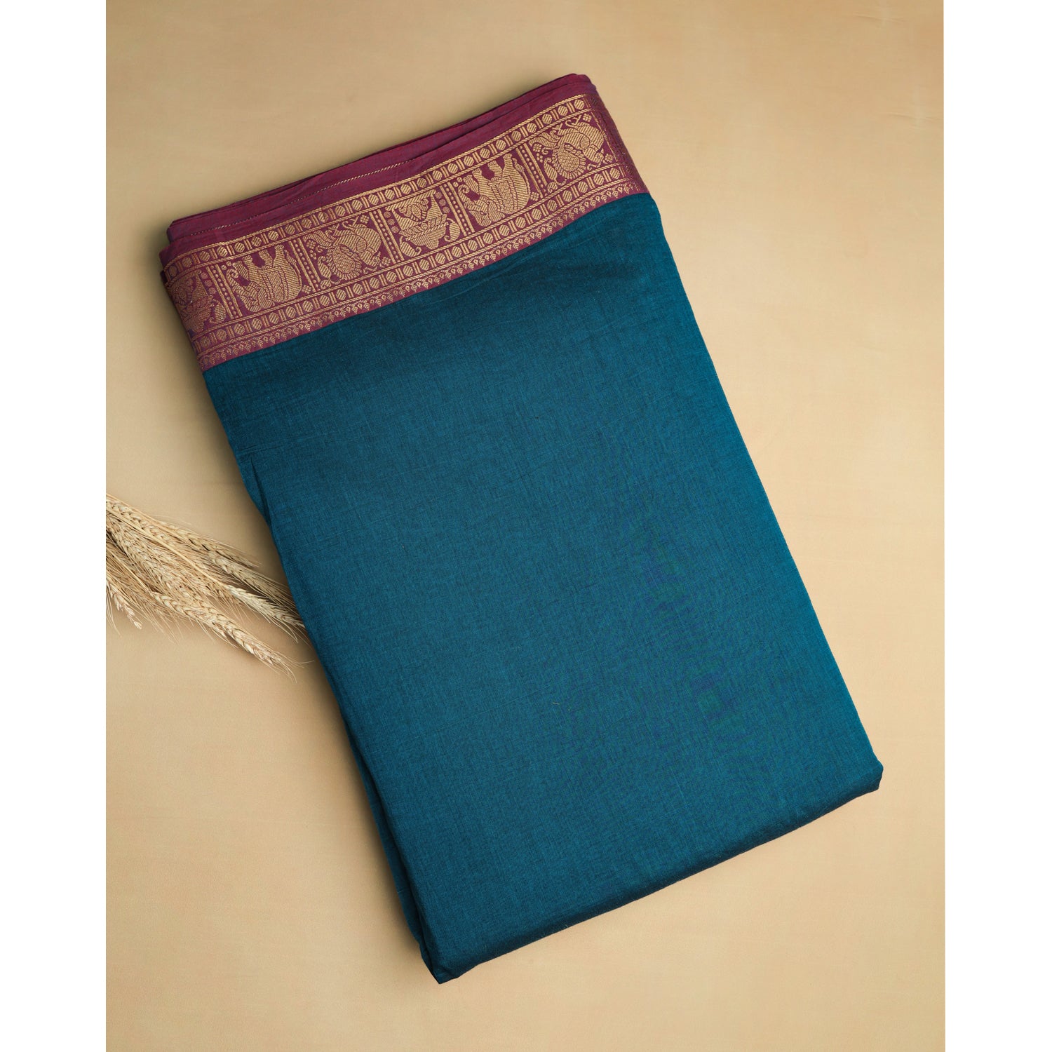 PURE COTTON HANDLOOM PICHWAI TEMPLE BORDER FABRIC