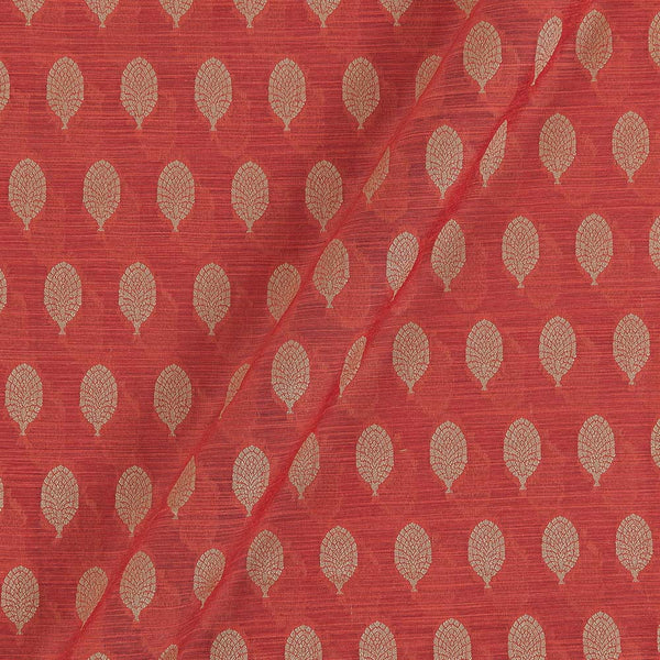 Chanderi Feel Peach Colour Mughal Motif  Fancy Jacquard 43 inches Width Fabric freeshipping - SourceItRight