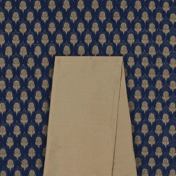 Chanderi Feel Fancy Jacquard Fabric & Spun Cotton (Banarasi PS Cotton Silk) Plain Fabric Unstitched Two Piece Dress Material Online ST-7001HU-4000EJ