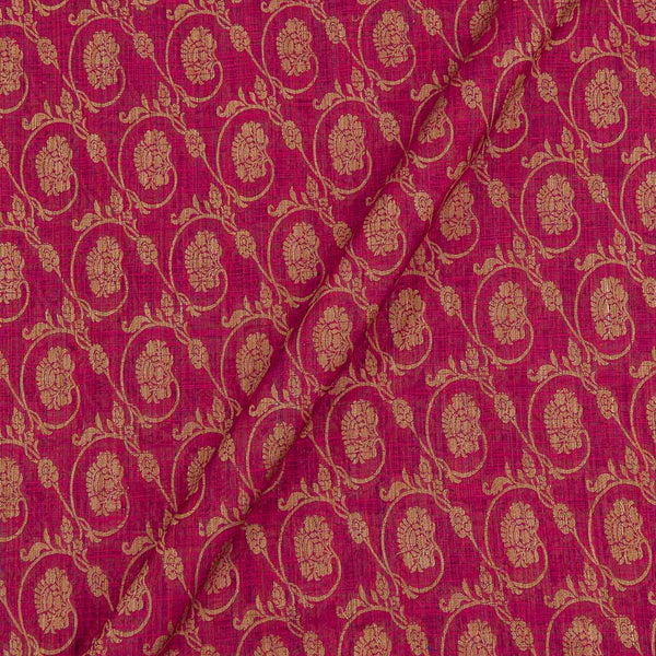 Chanderi Feel Hot Pink Colour Jaal Pattern Fancy Jacquard Fabric 7001KT