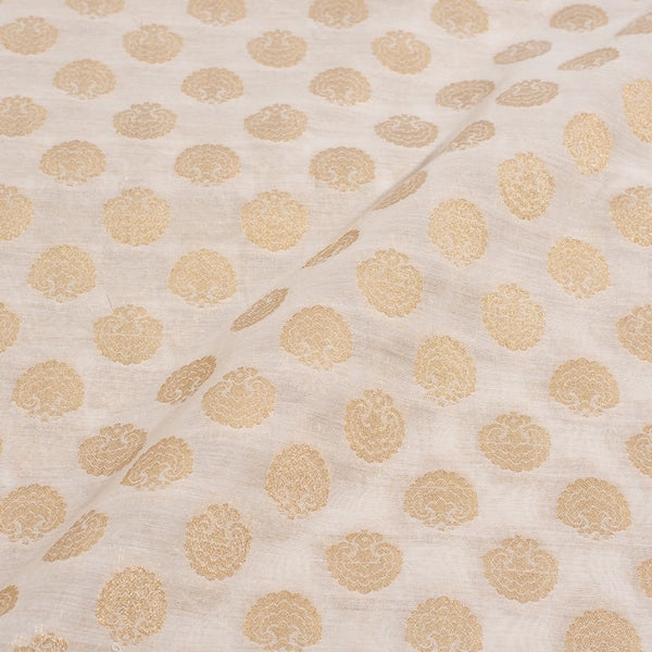 Chanderi Feel Off White Colour Floral Print Fancy Jacquard Fabric freeshipping - SourceItRight