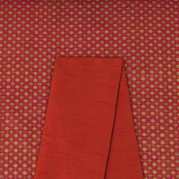 Chanderi Feel Fancy Jacquard Fabric & Banarasi Raw Silk [Artificial Dupion] Plain Fabric Unstitched Two Piece Dress Material Online ST-7002AO-4216AR