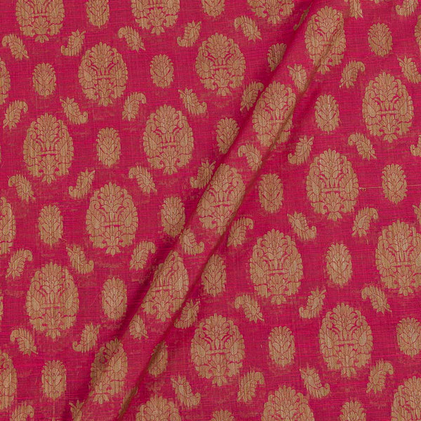 Buy Chanderi Feel Candy Pink Colour Ethnic and Paisley Pattern Fancy Jacquard Fabric 7002AY Online