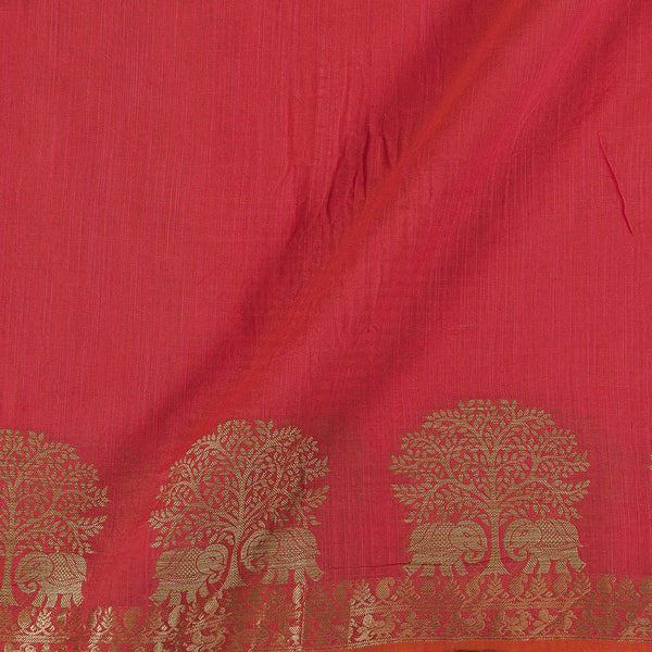 Chanderi Feel Coral Two Tone Two Side Border Pattern Jacquard Fabric freeshipping - SourceItRight