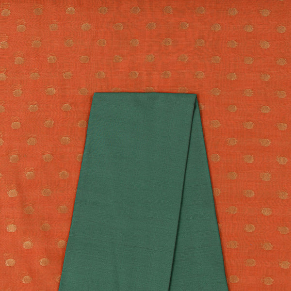 Chanderi Feel Fancy Jacquard Fabric & Spun Cotton (Banarasi PS Cotton Silk) Plain Fabric Unstitched Two Piece Dress Material Online ST-7028AW-4000BT