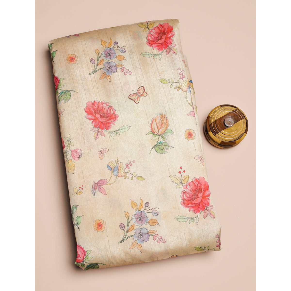SEMI TUSSAR PRINTED FABRIC