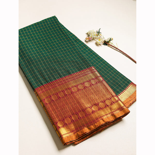 Handloom Cotton Narayanpet Zari Border Fabric