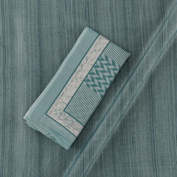 Chanderi Feel Cambridge Blue Colour Printed Dupatta with Top Fabric Set
