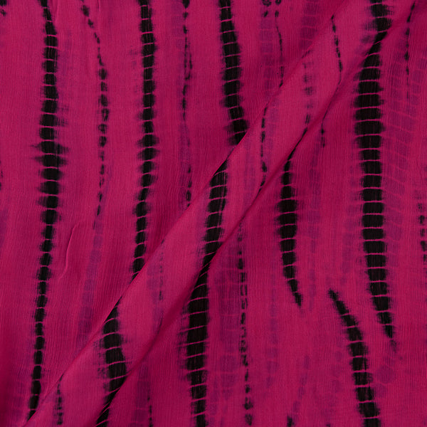 Chinon Chiffon Magenta Pink Colour Shibori Pattern 39 Inches Width Fabric