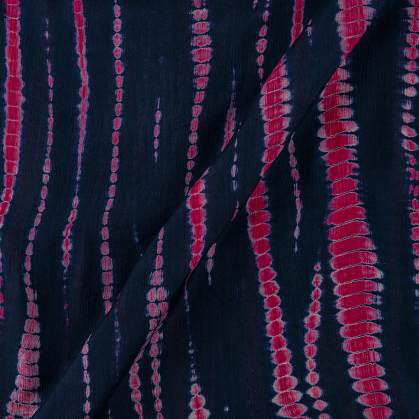 Chinon Chiffon Midnight Blue Colour Shibori Pattern 38 Inches Width Fabric