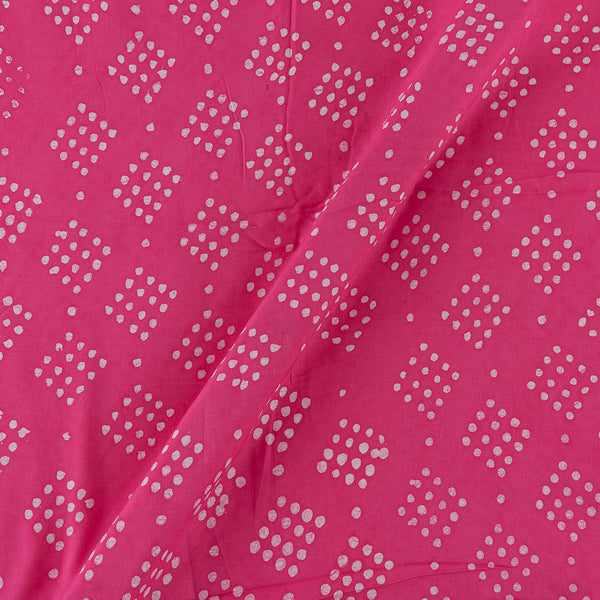 Wax Batik Geometric Print on Pink Colour Rayon Fabric Online 9009O2