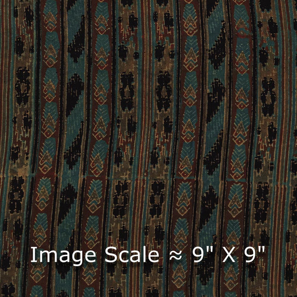 Assam Silk Oil Green Colour All Over Border Hand Block Print Fabric Online 9011E